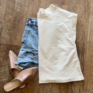 Anthropologie Deletta Ivory Side Slit Shimmer S